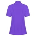 thumbnail image 4 of renvena Women Solid Color Short Sleeve Chef Coat Restaurant Kitchen Caterers Culinary Clothes Purple L, 4 of 7