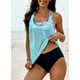 thumbnail image 5 of Tankini de dos piezas con estampado de rayas y espalda en T para mujer Fokelyi WRMH-1209-1, 5 of 7