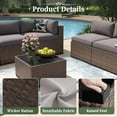 thumbnail image 4 of Aoxun 7 Piece Patio Furniture Set Wicker Rattan Patio Conversation Set Outdoor Sectional Sofa Set with Coffee Table and 4” Thickened Cushions, Gray(Waterproof Cover Included), 4 of 8