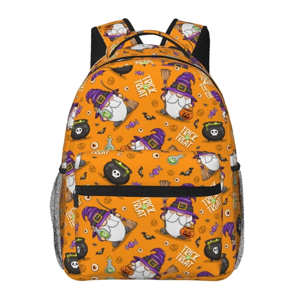 Easygdp Halloween Witches Gnome Mochila Ergonómica Versátil para Laptop - Múltiples Bolsillos, Correas Ajustables, Unisex para Escuela, Viajes y Actividades al Aire Libre-One Size