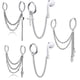 thumbnail image 3 of Juego de 2 pendientes coreanos de ADN Kpop con cadena de acero inoxidable y plumas para hombre y mujer, estilo rock grunge, hipster, punk, unisex, 1 unidad, estilo 3, producto c, 1 unidad, estilo 3, 3 of 4