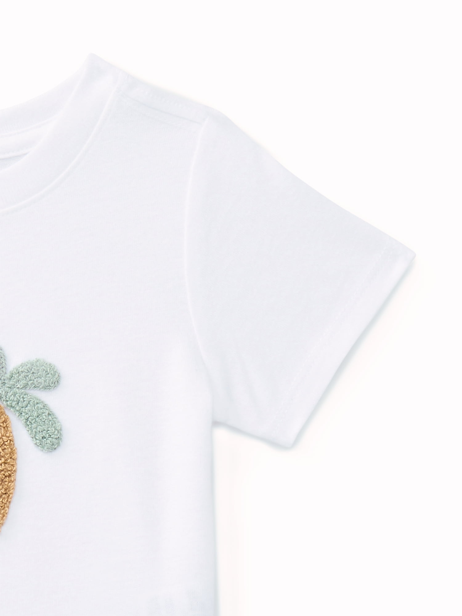 Wonder Nation Baby Boy Short Sleeve Chenille Detail T-Shirt, Sizes 0-24 Months