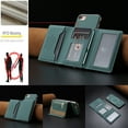 thumbnail image 4 of Dteck Magnetic Case for iPhone SE (2022/2020) /iPhone 8 /iPhone 7 Case, 2 in 1 Wallet Case Detachable Card Holder,Compatible with MagSafe,PU Leather RFID Blocking Credit Slots Zipper Pocket,Green, 4 of 7