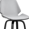 thumbnail image 5 of 26" Gray Faux Leather Swivel Seat Wooden Bar Stool, 5 of 10