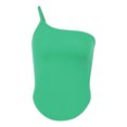 thumbnail image 2 of Top De Tirantes De Verano Dobladillo curvo Casual Corp Top Chaleco asimétrico Tops Traje de calle (Verde L) Cgtredaw Para estrenar, 2 of 9
