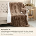 thumbnail image 6 of Sheet&Joy Heated Blanket Electric Brown King - 100"x90" Duall Controllers Heating Blanket 10 Hours Auto-Off 8 Heat Level Over-Heat Protection Ribbed Flannel Sherpa Electric ETL Certification, 6 of 8