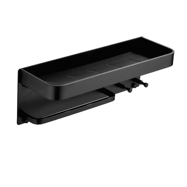 Matsuzay Estante de baño de aluminio espacial Estante de almacenamiento de almacenamiento de baño de perforación libre Estante colgante de pared de Almacenamiento y organización del hogar negro Matsuzay HA026501-02