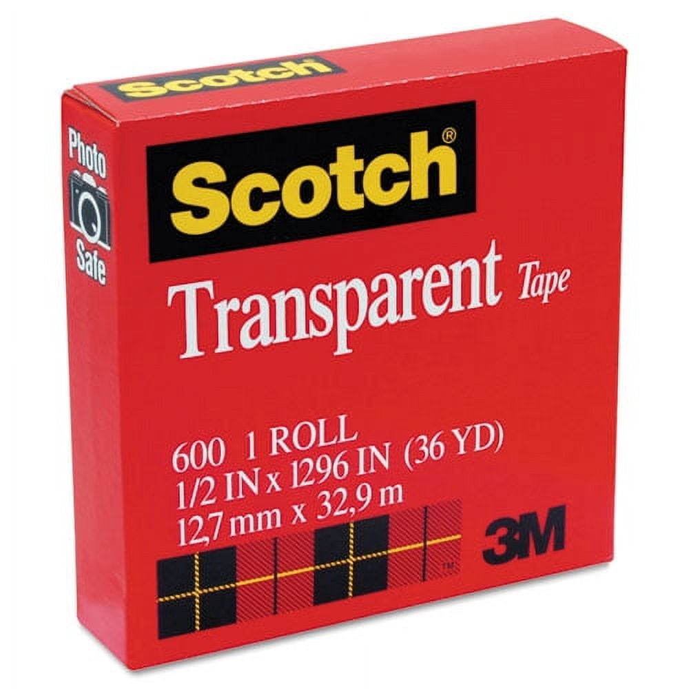 Transparent Tape, 1" Core, 0.5" X 36 Yds, Transparent | Bundle of 10 Rolls