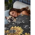 thumbnail image 3 of Summer Sunflowers Queen Size Flat Sheet, Wrinkleproof & Fadeproof Cooling Flat Bed Sheet Only, Farmhouse Cartoon Botanical Flowers Breathable Soft Bedding Top Sheets 90 x 102 Inches, 3 of 8