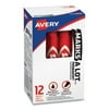 Avery Marks-A-Lot Regular Desk-Style Permanent Marker, Chisel Tip, Red, Dozen