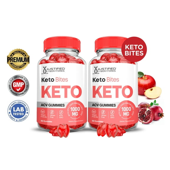 (2 Pack) Keto Bites ACV Gummies 1000MG Dietary Supplement 120 Gummys