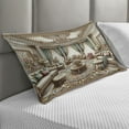 thumbnail image 2 of Ambesonne Classic Quilted Pillowcover, Opulent Palatial Room Scene, 36" x 20", Ecru Seafoam and Cocoa, 2 of 2