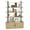 Wood color, variant on GIMMYFIVE 5-Tier Rattan Bookcase with Storage Cabinet, Tall Industrial Metal and Wood Display Shelf
