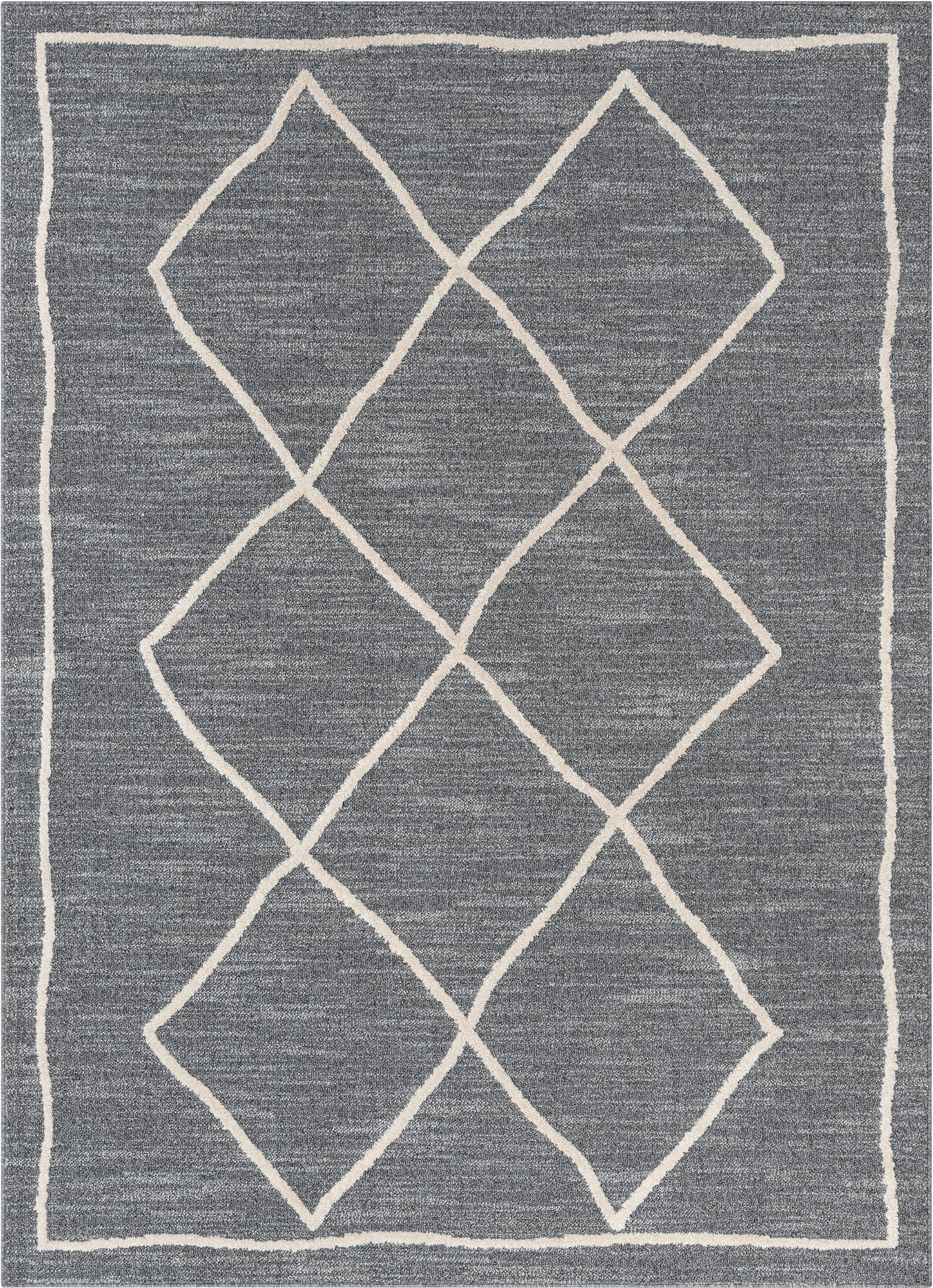Well Woven Harlow Cora Moroccan Lattice Trellis Grey 5'3" x 7'3" Area Rug