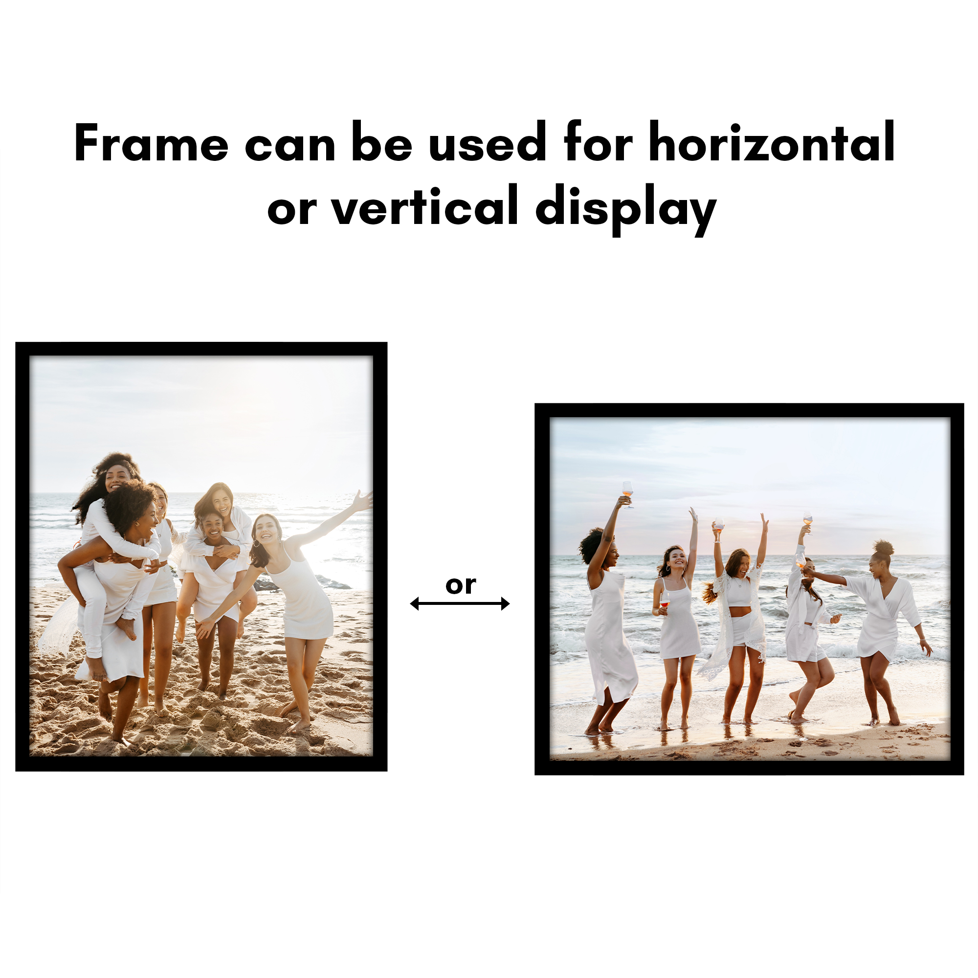 Americanflat 12x14 Picture Frame with Polished Plexiglass Streamline Collection Thin Border Wall - Black