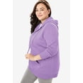 thumbnail image 3 of Woman Within Plus Size Better Fleece Zip-Front Hoodie Long Oversized Sweatshirt, 3 of 6