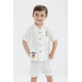 thumbnail image 3 of Disney Mickey Mouse Pluto Linen Matching Family Button Down Shirt and Shorts Outfit Set Infant to Little Kid, 3 of 5