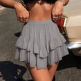 thumbnail image 2 of Diufon Plus Size Skirts for Women Elastic High Waist Boho Ruffle Layered Mini Skirts Golf Tennis Crochet Skirt, 2 of 8