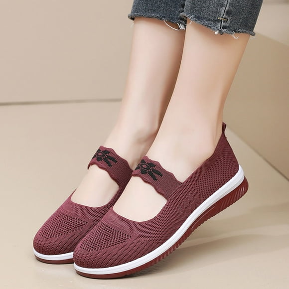 LSLJS Fashion Women Ventilate Casual Round Head Comfy Casual Shoes, Flats Shoes on Clearance
