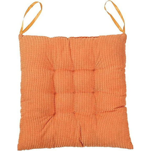 Nvzi 1pc Soft Chair Seat Pad Dining Chair Cushion 15.8 x 15.8 Zipper Design Hang Rope Design Indoor Outdoor Seat Cushion (Orange)
