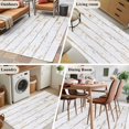 thumbnail image 6 of White Wooden Plank Area Rug 4'x6', Country Vintage Farmhouse Wood Grain Washable Non-Slip Rugs, Low Pile Large Carpet for Living Room Bedroom Dining Room Kitchen Office Indoor Mat, 6 of 9