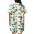 thumbnail image 3 of Kdxio Watercolor Leaves Print Pajamas Sets for Women Short-Sleeved Pjs with Lounge Shorts Two Piece Sleepwear S-4XL, 3 of 9