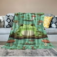 thumbnail image 2 of ONETECH  Frog Blanket for Adults Women Girls, Cute Green Frog Throw Blanket Gift for Frog Lovers, Cartoon Animal Kawaii Stuff for Bed Couch Sofa Chair, 2 of 6