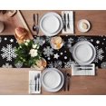 thumbnail image 3 of Table Runners 72 inches Long, Christmas White Snowflake Black Background Table Runner Farmhouse Dresser Scarves,Decortaive Table Runner Cover for Dining Coffee Table Holiday Party Wedding, 3 of 8