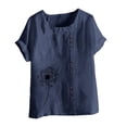 thumbnail image 1 of Birdeem Mode Femmes Été T-Shirt Imprimé Ample Col Rond Manches Courtes Blouse Décontractée, 1 of 1