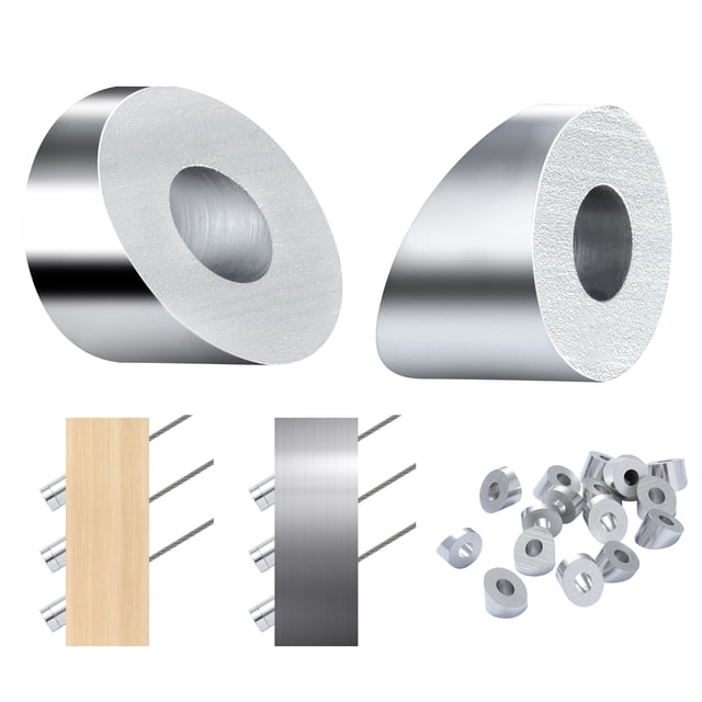 KFFKFF Cable Railing Set, 20-Pack, 1/8" Wheel Guard Sleeves, Paired with Black Hidden Swage Adjuster and End, Protective Covers for Cable Railing for 1/8" 3/16" Wire Rope, Versatile Installation
