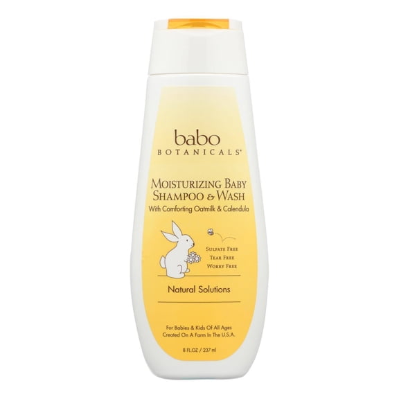 Babo Botanicals - Moisturizing Baby Shampoo and Wash - Oatmilk Calendula - 8 fl oz