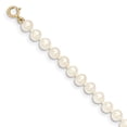 thumbnail image 2 of Auriga Fine Jewelry 14K Yellow Gold 4-5mm White Round Pearl Bracelet 4 inch for Women (L - 4inch, W- 4.5mm), 2 of 5