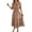 Khaki, variant on Womenās Off Shoulder Dress with Ruffle Sleeves Smocked Waist Flowy Midi Everyday Wear for Spring and Fall Womenās Casual Apparel Khaki L