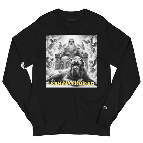 Heavenly Corso Unisex Champion Long Sleeve Shirt (Black, S)