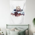 thumbnail image 4 of Groundhog Day Collection Tapestry, Watercolor Painting of Marmot in Spring Snowy Hole, Wall Hanging for Bedroom Living Room Dorm Decor, 40W X 60L Inches, Mauve Taupe Blue and White, by Ambesonne, 4 of 5