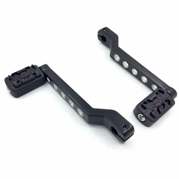 HTT Motorcycle Black Zombie Pegs w/ Hollow-out Heel/Toe Shift Levers For Harley Davidson Fat Boy FLSTF 1980 and later