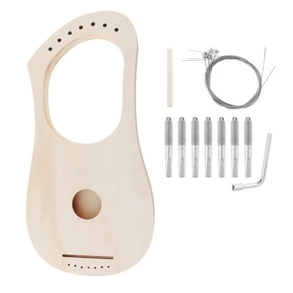 OUNONA Beige Solid Wood Lyre Harp for Home Use and Professional Musicians, 7-String Easy Assembly Musical Instrument