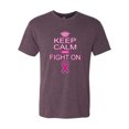 thumbnail image 2 of Keep Calm and Fight On Breast Cancer Awareness Mens Premium Tri Blend T-Shirt, Vintage Purple, Medium, 2 of 3