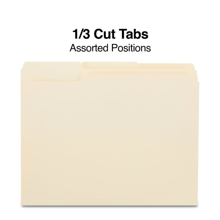 Staples, File Folders, 3-Tab Letter Manila 250/Box - Walmart.com
