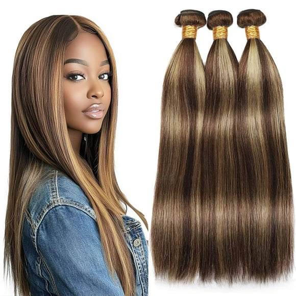 Hair Bundles Dokksiiia P4/27 Cabello humano brasileño liso