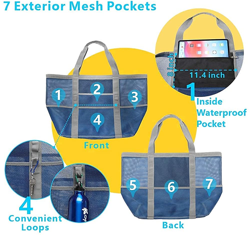 Oversize Mesh Beach Bag Black Bundle 