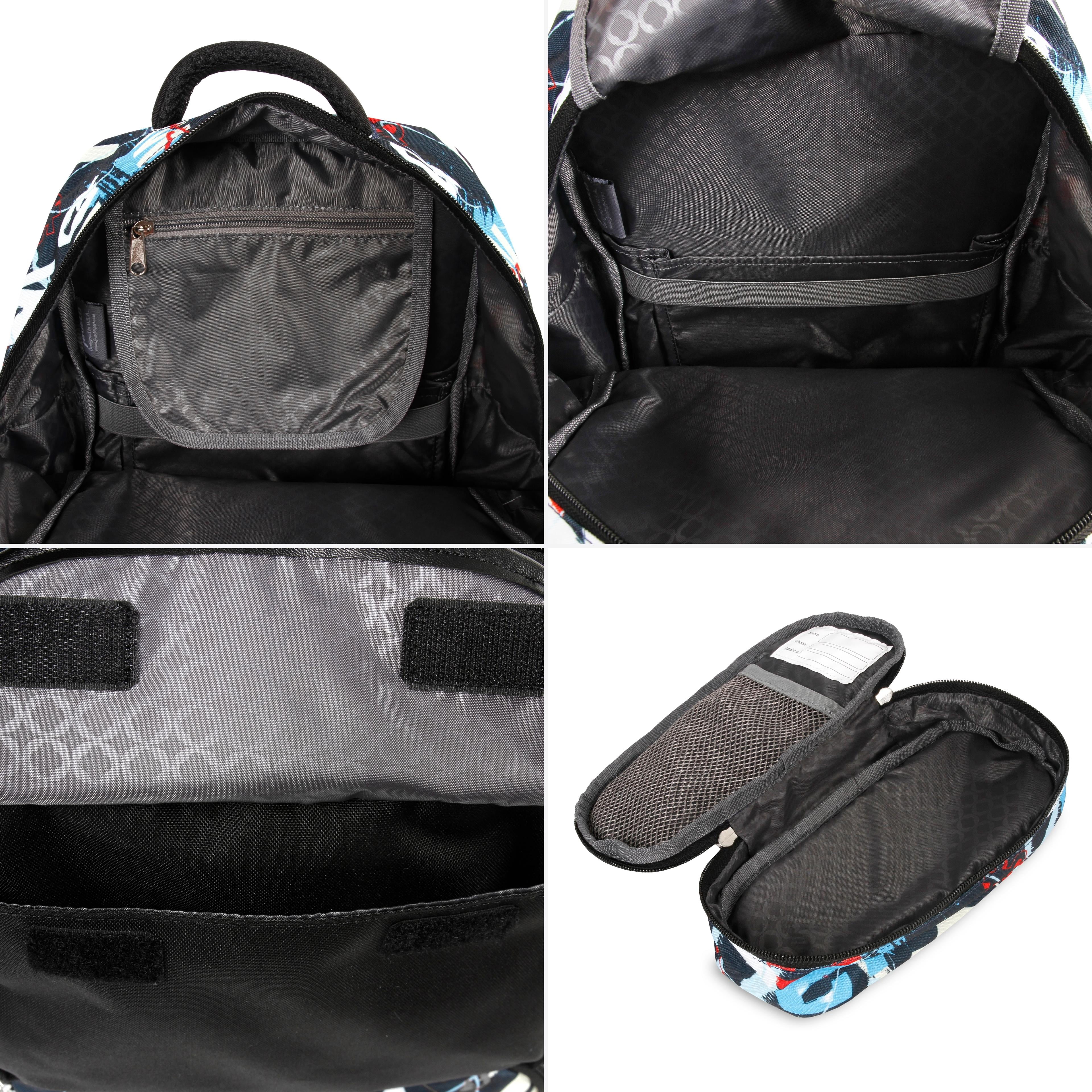 J World Boys and Girls Sprout Kids 15" Backpack with Pencil Case for School, Graffiti