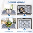 thumbnail image 4 of Bestjing Protectores de fregadero de silicona para fregadero de cocina con drenaje central – 18.2 x 12.5 pulgadas, accesorio para alfombrillas de fregadero de cocina, antideslizante, resistente al cal, 4 of 5