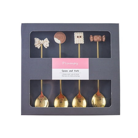 

XINYTEC Cafeterias Spoon Cake Spoons Stirring Spoon Kitchen Dinning Utensil with Stainless Steel Household Cafe Bar Accessories