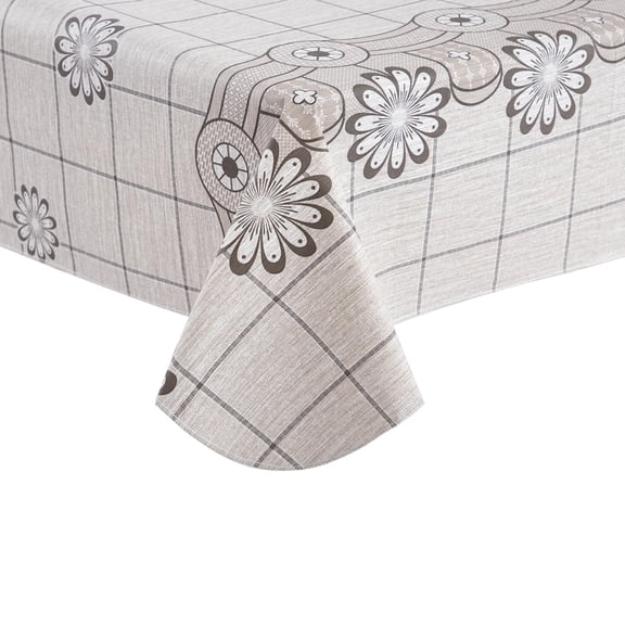 Cosiblend 60'' X 84'' Outdoor Tablecloth Disposable Vinyl Tablecloths with Flannel Backing Wipeable Spillproof Plastic Table Cover PVC Waterproof Table Cloth for Indoor Outdoor
