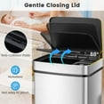 thumbnail image 5 of Costway 19 Gal Kitchen Trash Can with Soft Closing Lid & Stay-open Design Inner Buckets Silver, 5 of 10