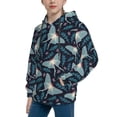 thumbnail image 2 of Lsque Glowing Butterfly Patten Youth Hoodie Sweatshirt Pullover with Kangaroo Pocket Boys and Girls Hoodie Warm Hoodie for Kids-Small, 2 of 6