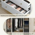 thumbnail image 6 of Blotout 70" Armoire Wardrobe Closet with Mirror, LED Wardrobe Armoire with 2 Drawers, 4 Door Wood Armoire Storage with Hanging Rods and Multi-Layer Shelves, 6 of 7