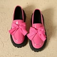 thumbnail image 3 of Cute Bowknot Loafers for Women Fashion Leather Slip on Thick Lug Sole Penny Loafers Comfy Casual Dressy Shoes Hot Pink Size 8.5, 3 of 7