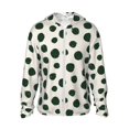 thumbnail image 1 of Fotbe Abstract Green Polka Dot Chaqueta con Protección Solar UPF 50+ para Hombre y Mujer, Camisa con Capucha y Bolsillos-X-Large, 1 of 7